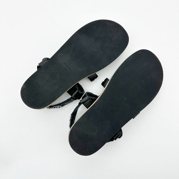 CHANEL 2022 Black Chain Interlocking CC Dad Sandals Size 40 Open Toe Slingback - Picture 12 of 15